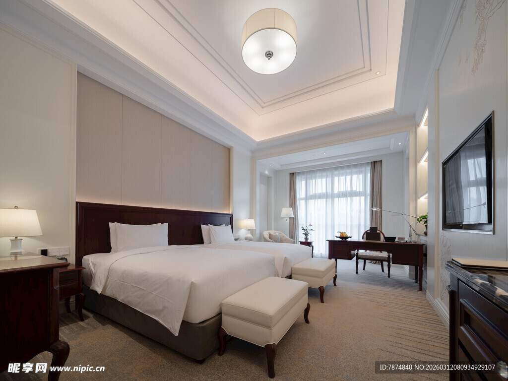 豪华典雅的双人卧室空间