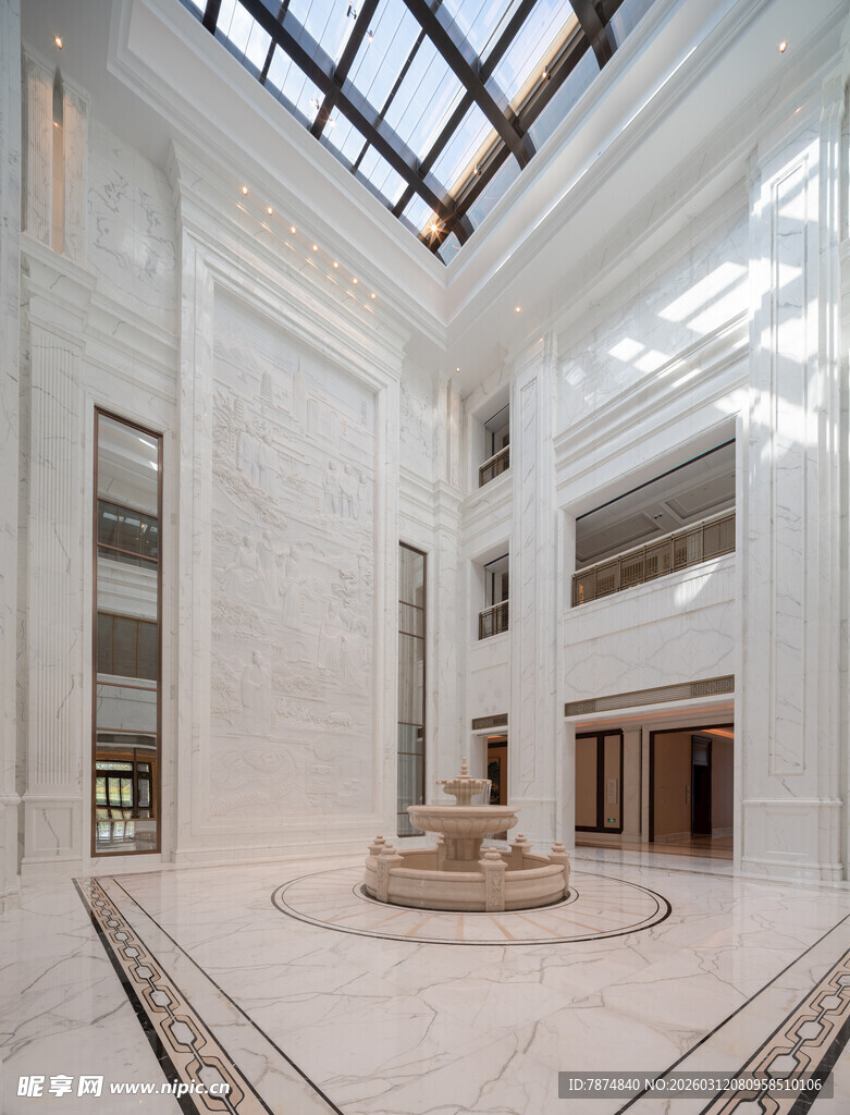 豪华大理石中庭建筑空间