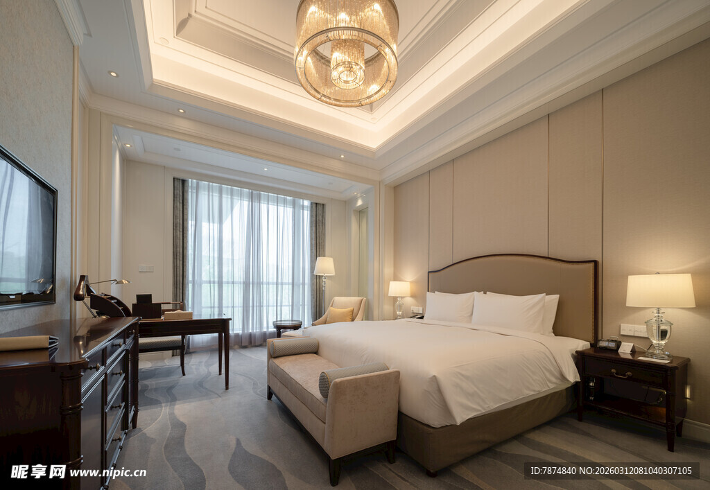 豪华优雅的现代卧室空间