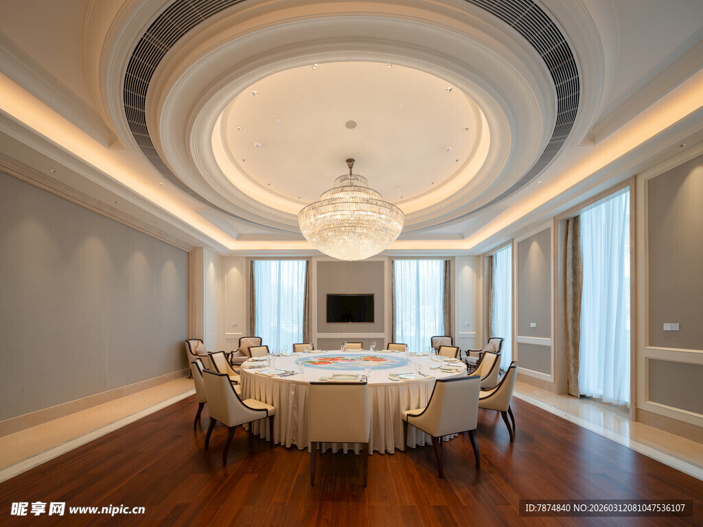 豪华圆形餐厅室内场景