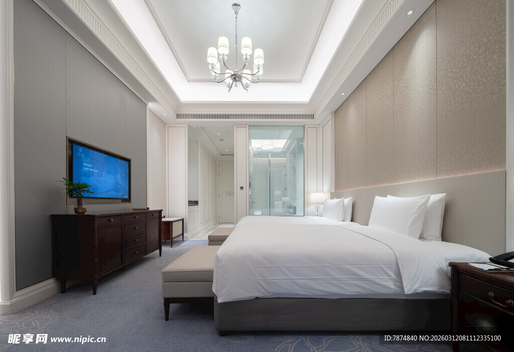 现代豪华卧室室内场景