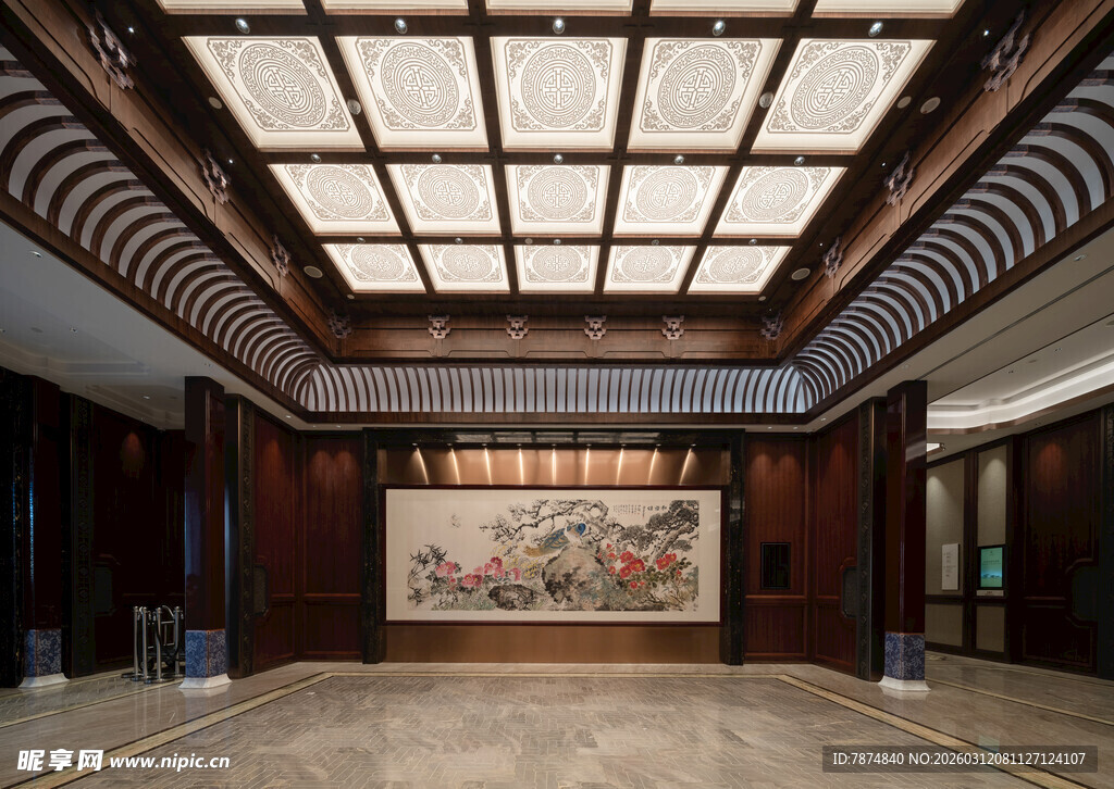 中式典雅大厅室内空间展示