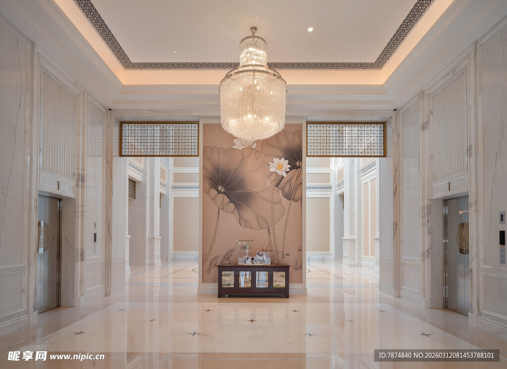 豪华大气的酒店大堂空间