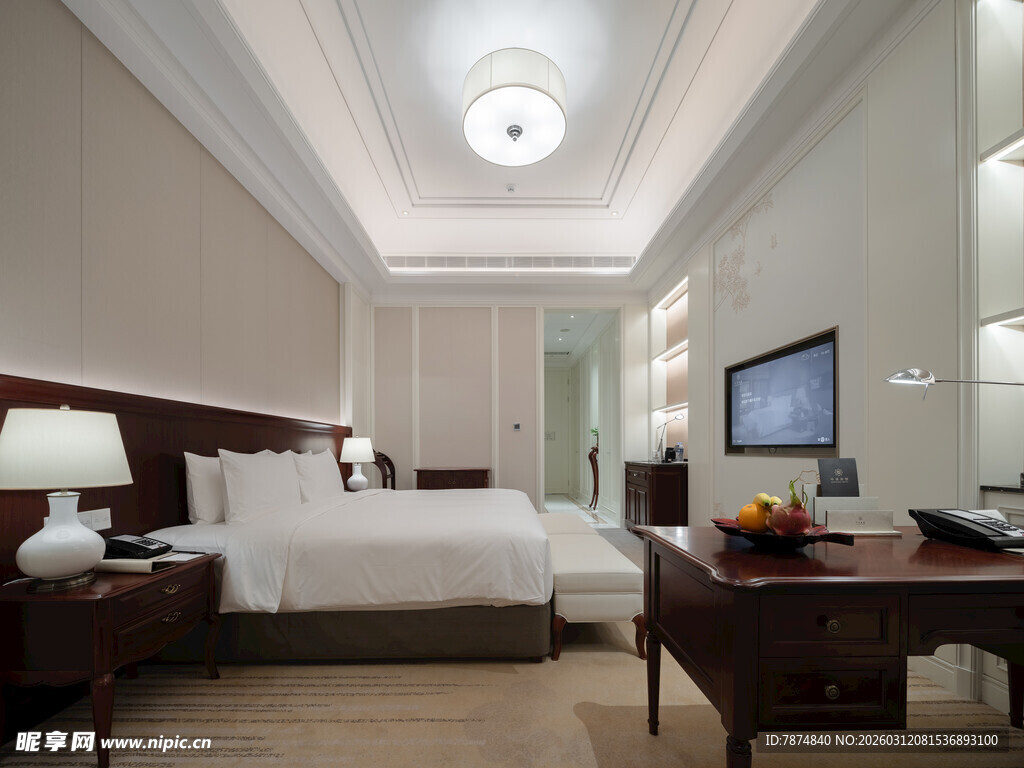 豪华典雅的现代酒店卧室