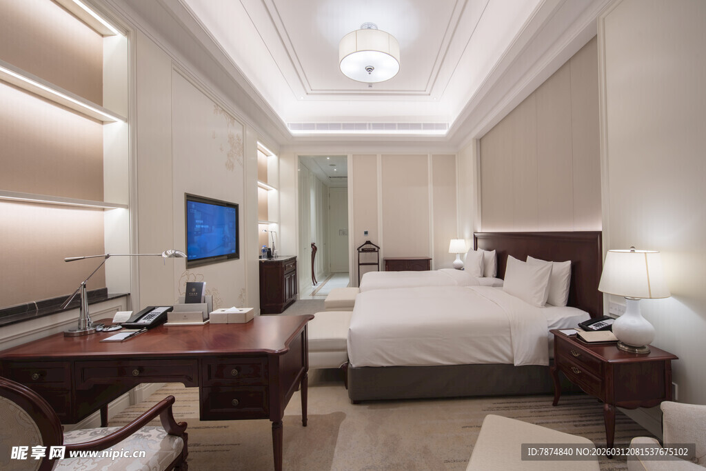 豪华酒店客房内景展示