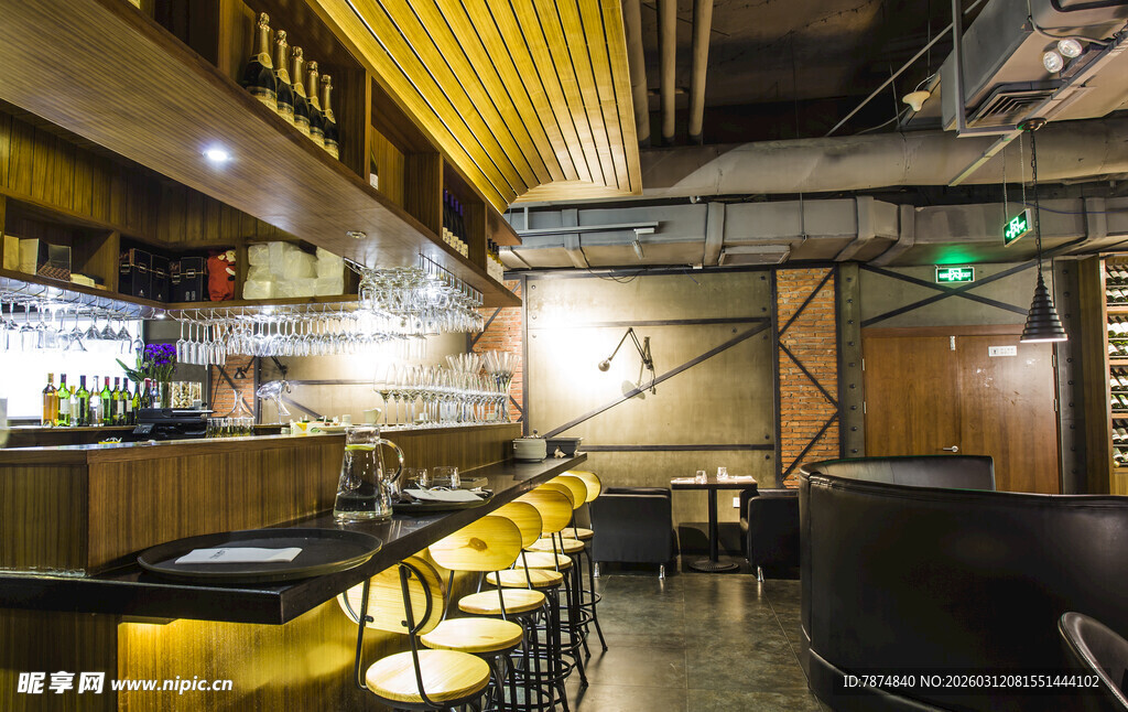 时尚现代风酒吧室内场景