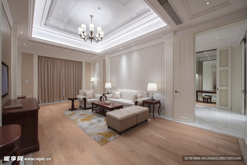 豪华典雅的客厅室内设计