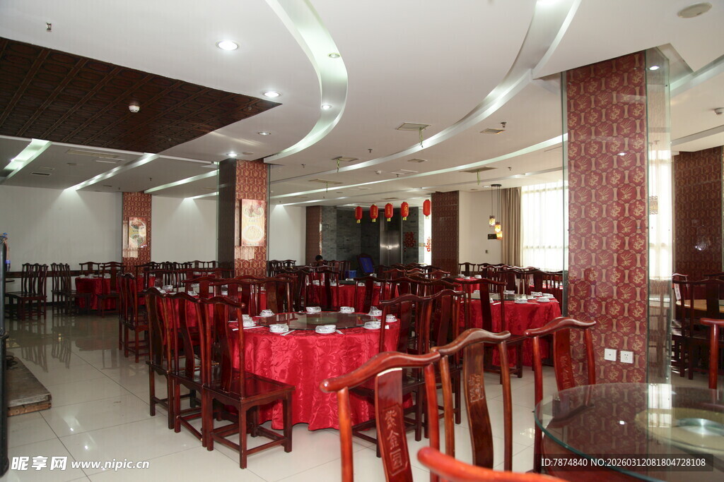 中式餐厅室内布置场景