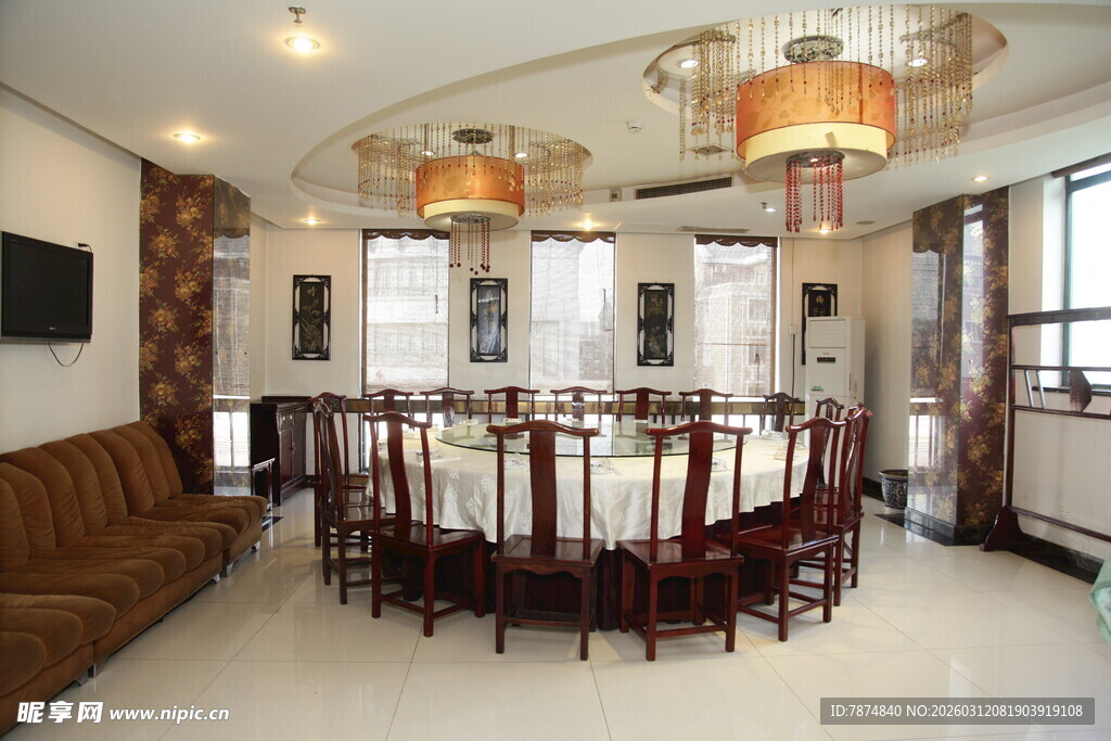 中式典雅风格餐厅室内景