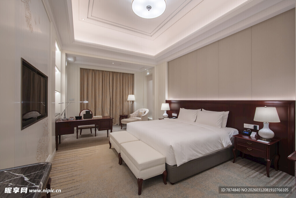 豪华舒适的酒店客房空间