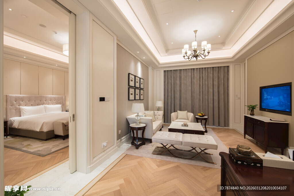 豪华现代风格卧室室内设计