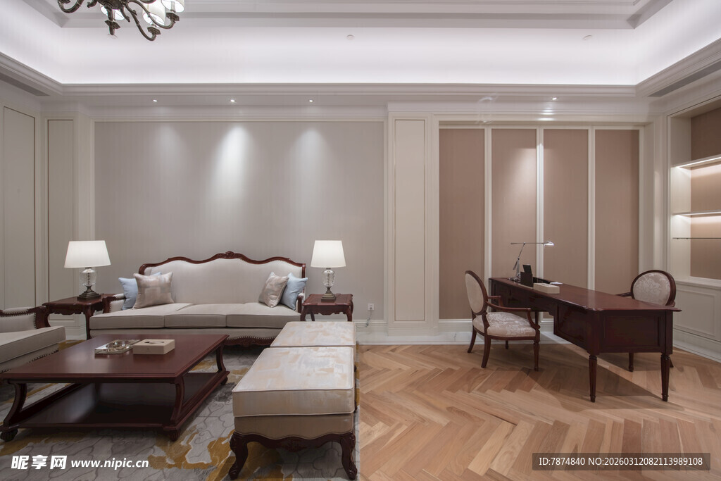 现代简约风格豪华客厅一角