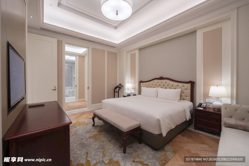 豪华卧室室内优雅布置