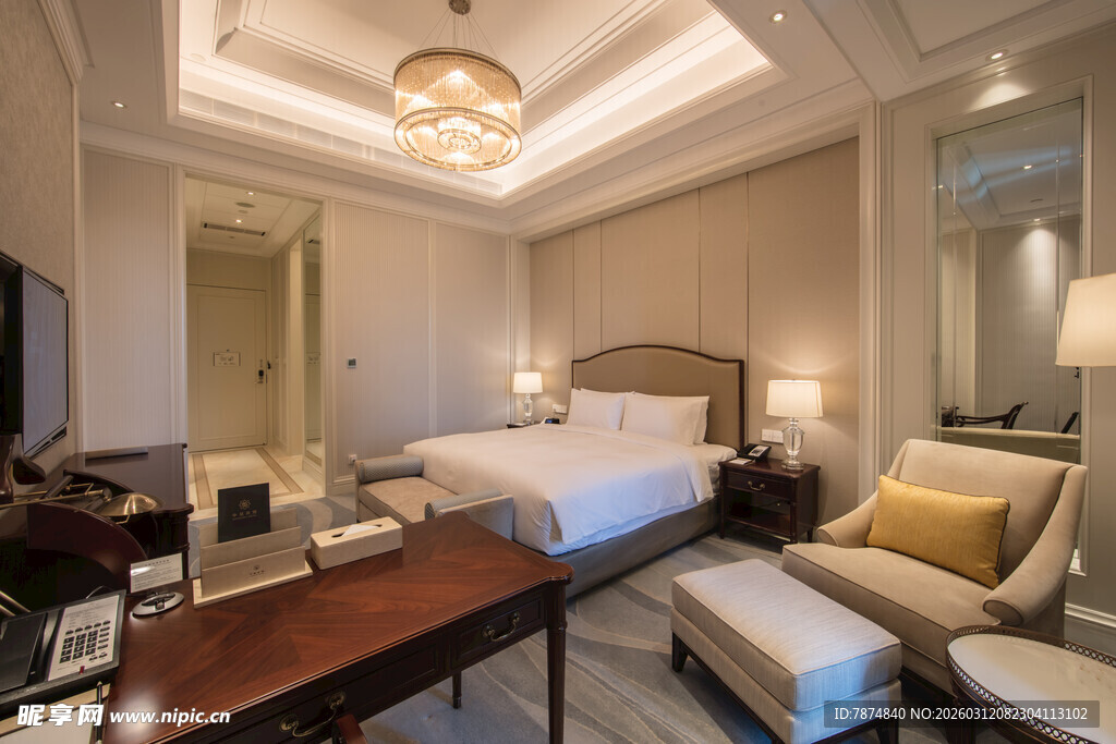 豪华典雅的酒店卧房