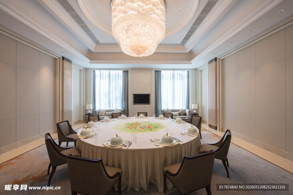 豪华典雅的中式圆桌会议室