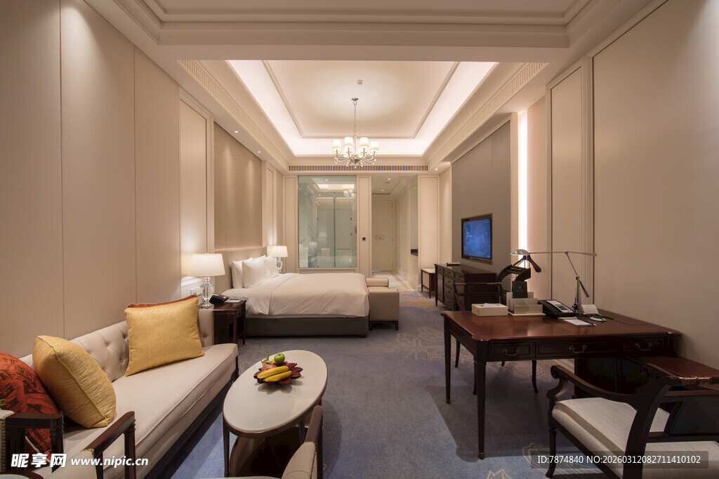 豪华典雅的酒店客房空间