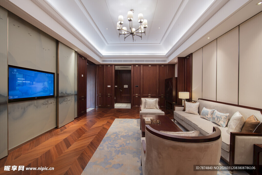 现代豪华客厅室内装修展示