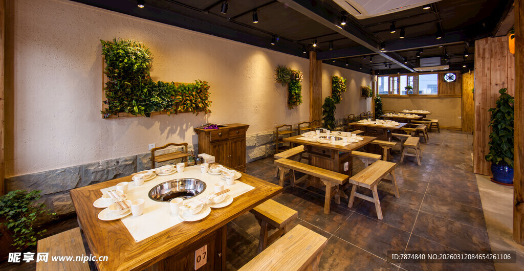 简约温馨的餐厅室内场景