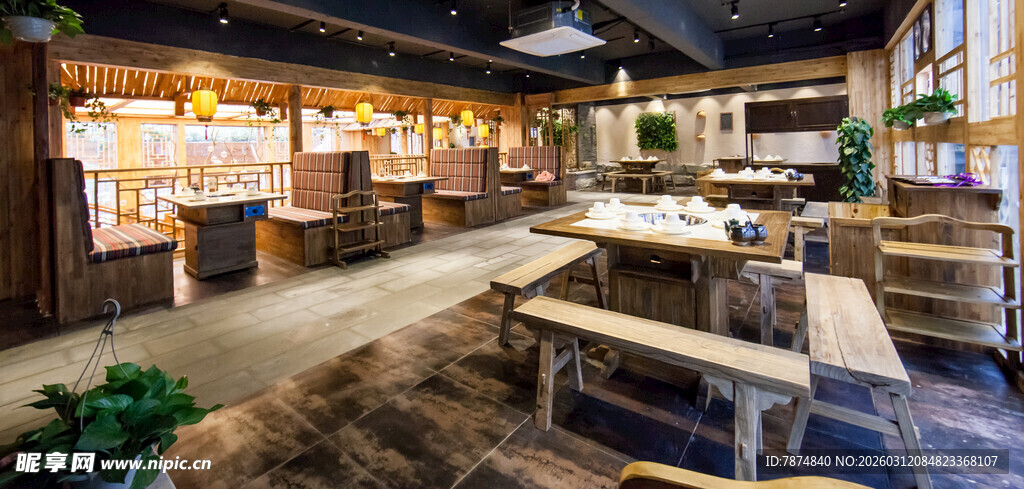 温馨复古风书店室内场景