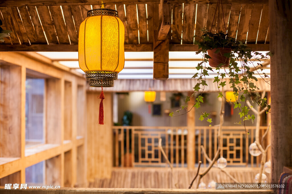 中式庭院挂饰古朴灯笼