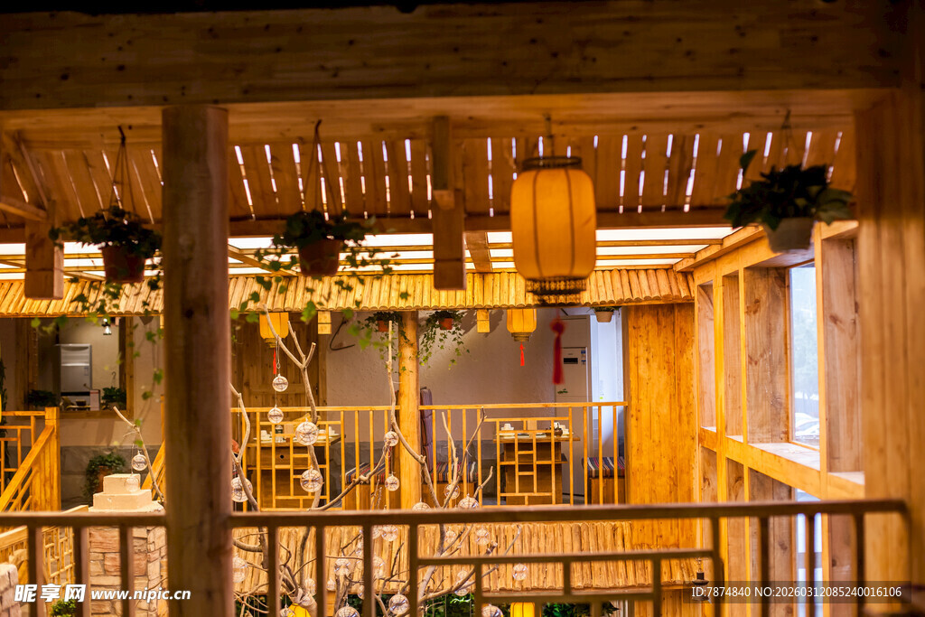 温馨木质室内楼梯场景