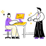 员工汇报工作场景