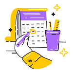 办公文具场景插画