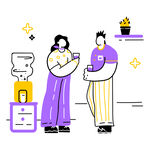 办公室同事交流场景