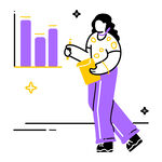 女士讲解并展示柱状图表