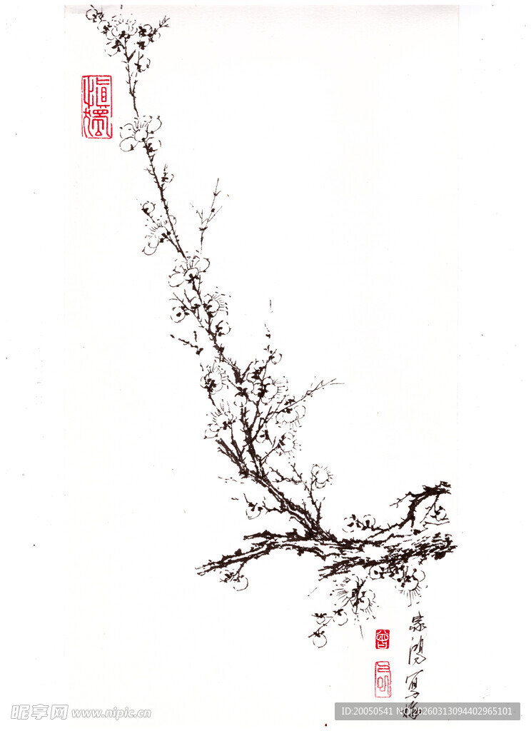 水墨梅花图