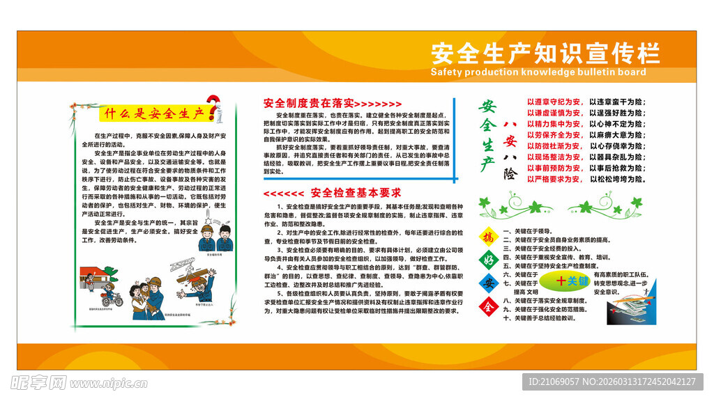 安全生产宣传栏海报