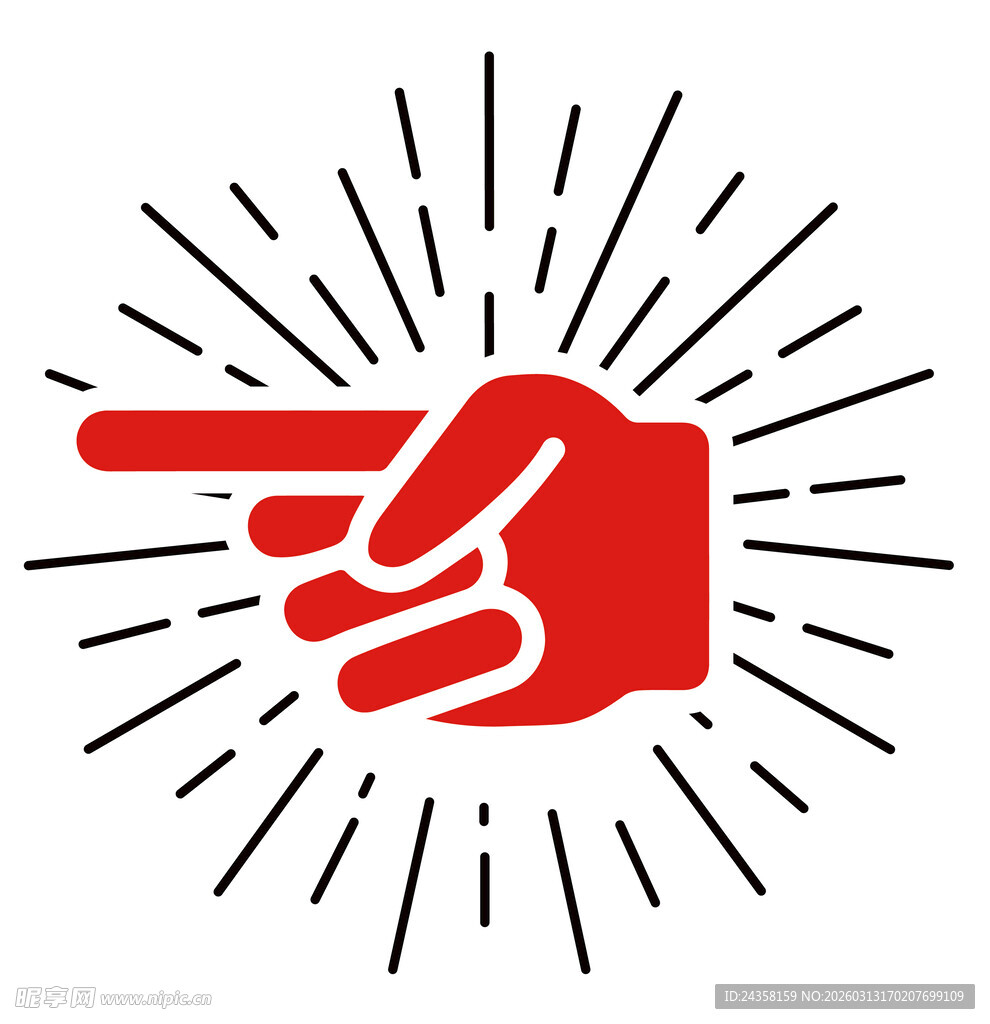 红色手指指向图标