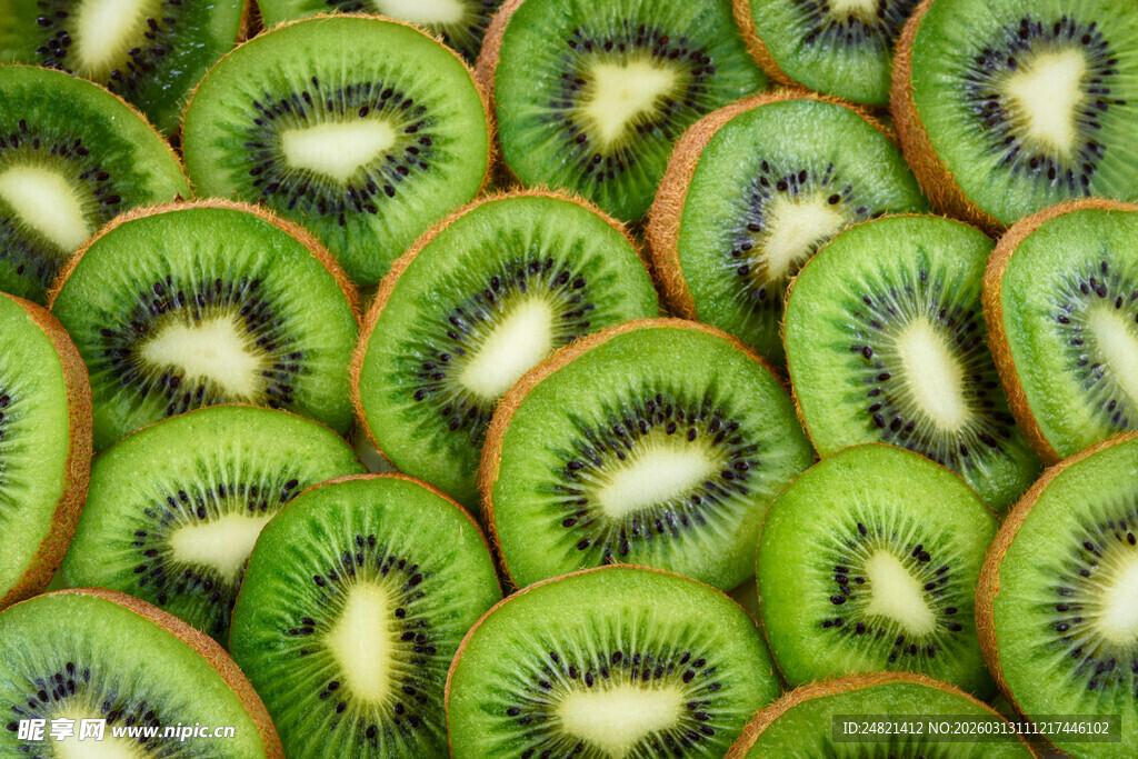 切片猕猴桃的清新视觉盛宴