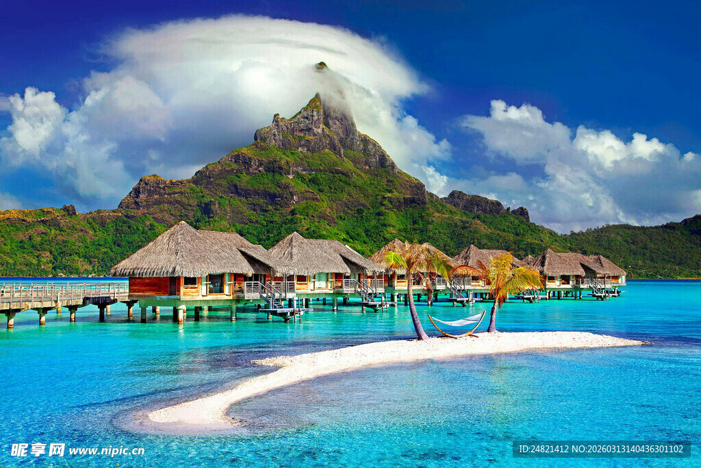 梦幻海岛水上度假小屋