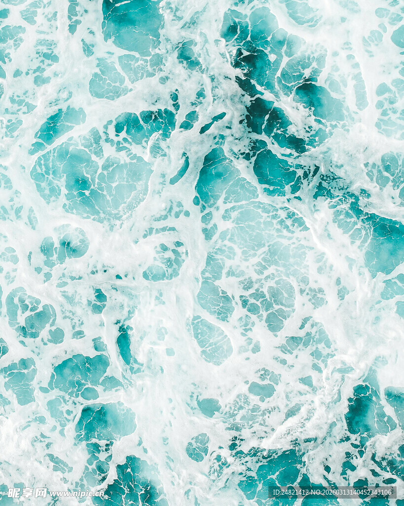 蓝白海浪纹理图案