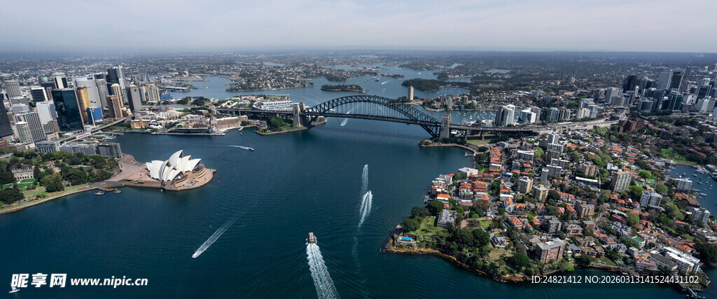 城市港湾全景俯瞰
