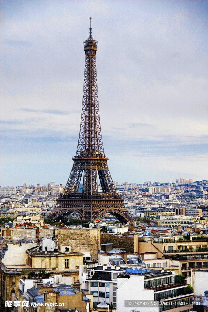 埃菲尔铁塔俯瞰巴黎景观