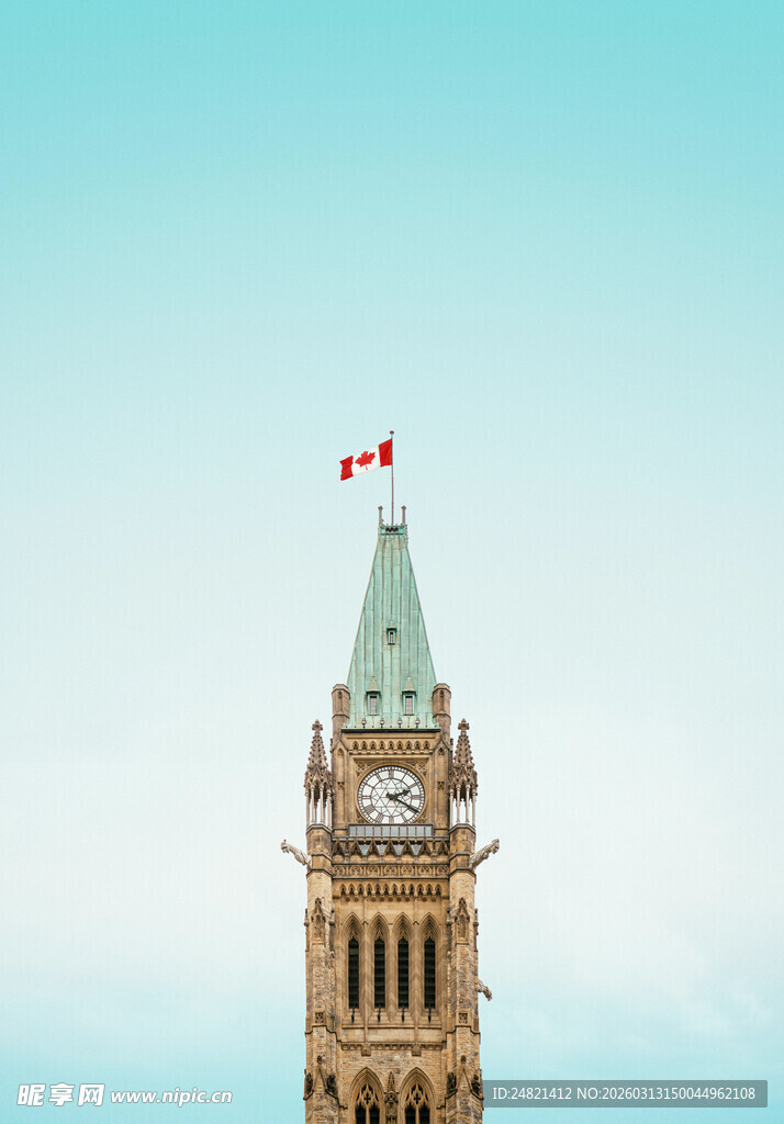 加拿大国会山钟楼景观