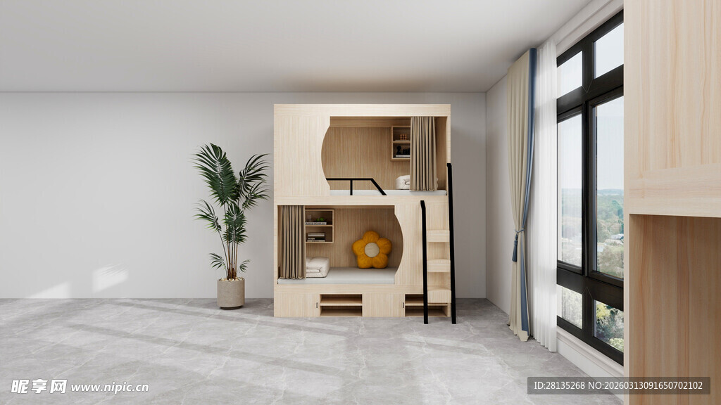 太空舱上下铺床现代简约室内家居