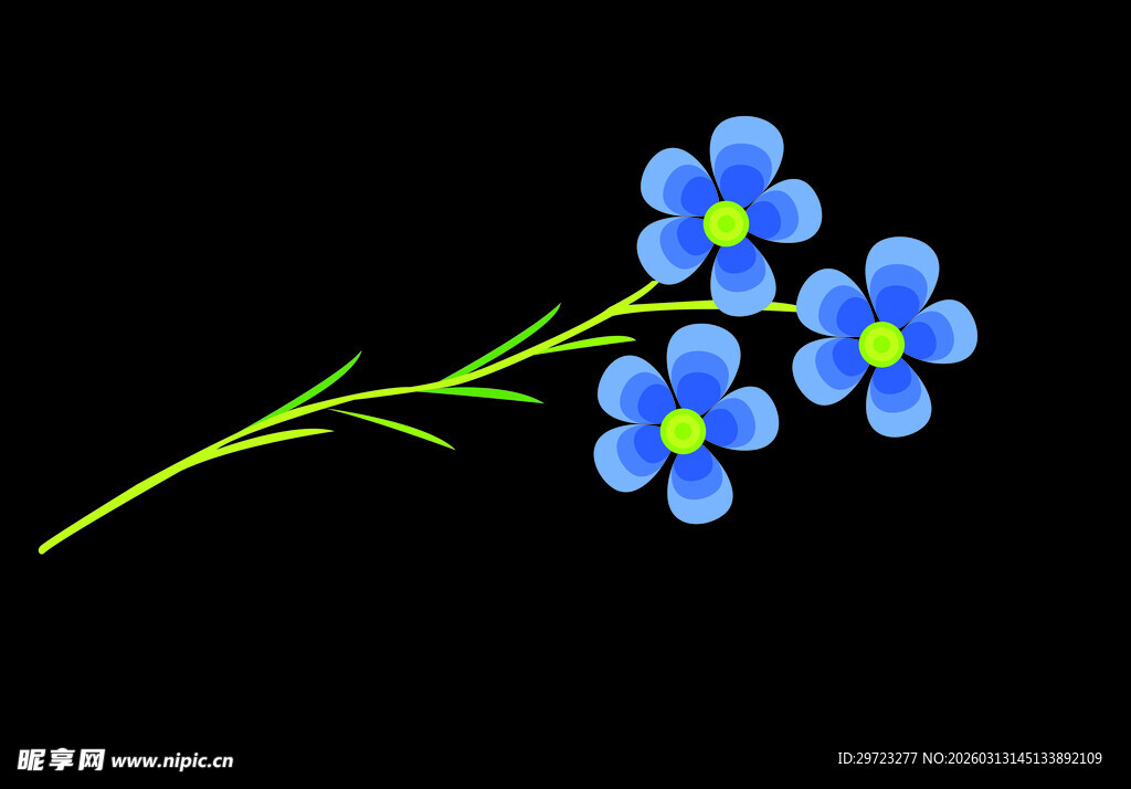 蓝色小花插画