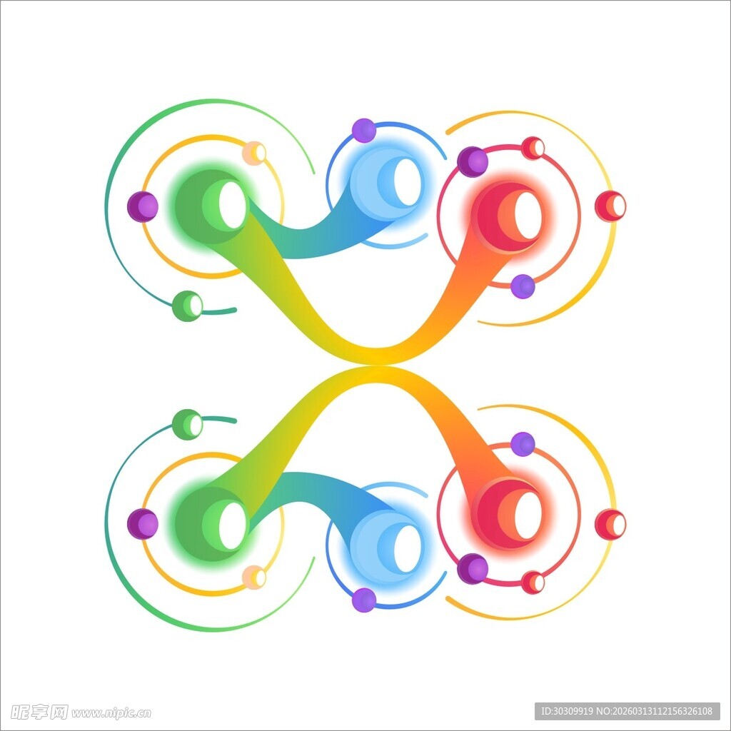 矢量基因分子原子结构图标