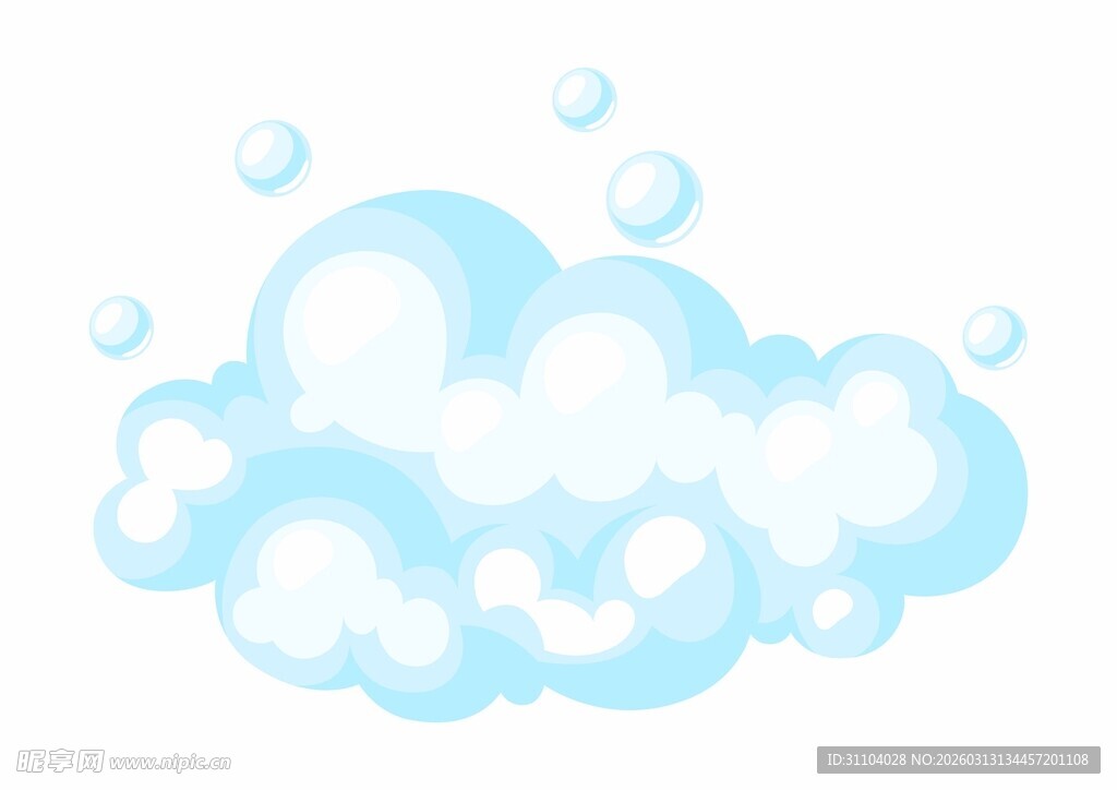 梦幻蓝色泡沫云团