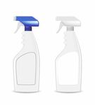 白色喷雾瓶清洁用品展示
