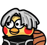 ikun卡通白发角色形象 小鸡