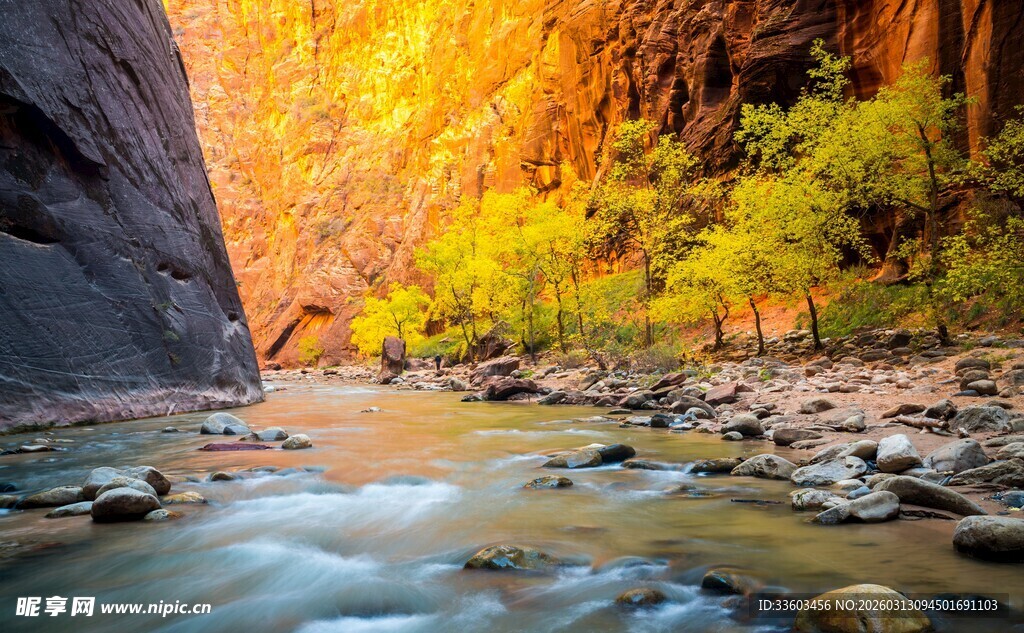 峡谷溪流间的自然美景