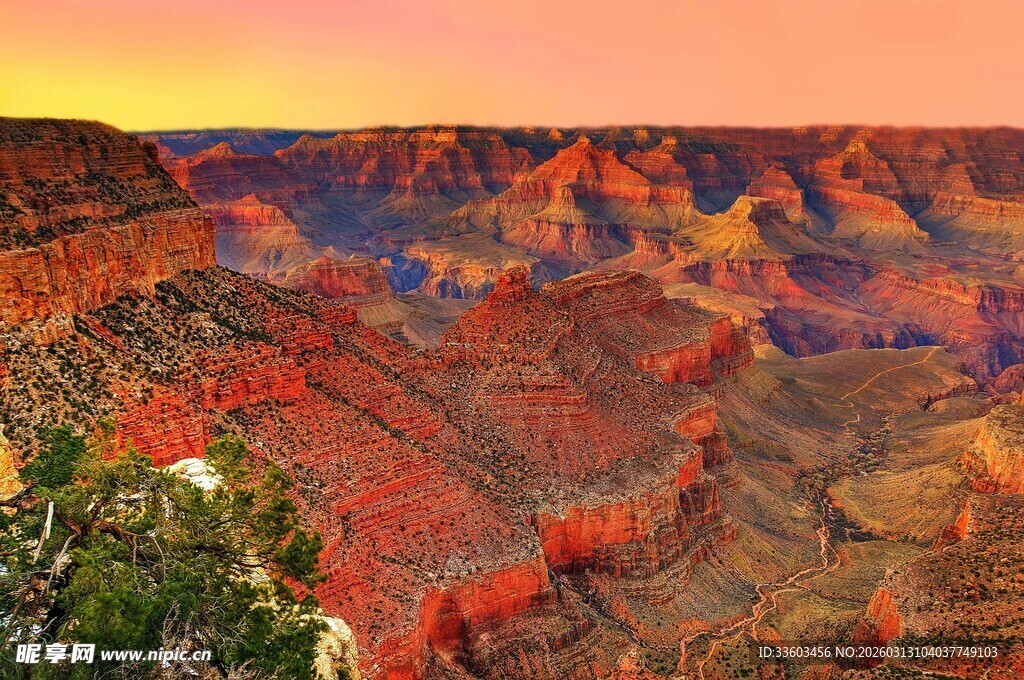 壮丽大峡谷的绝美黄昏