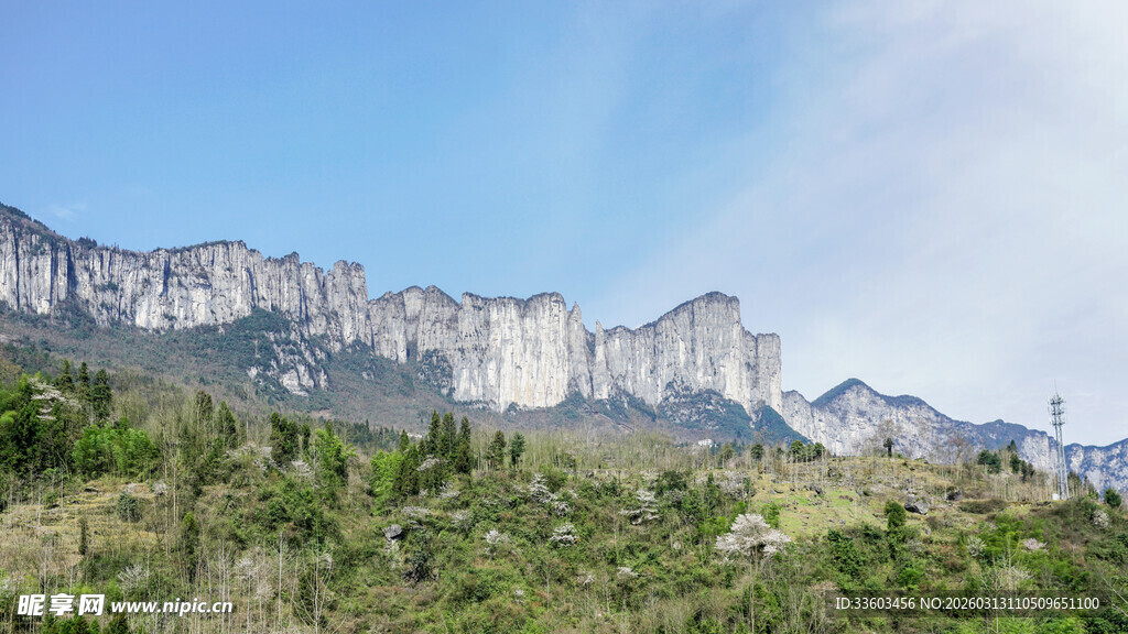 壮丽山峦与葱郁植被景观