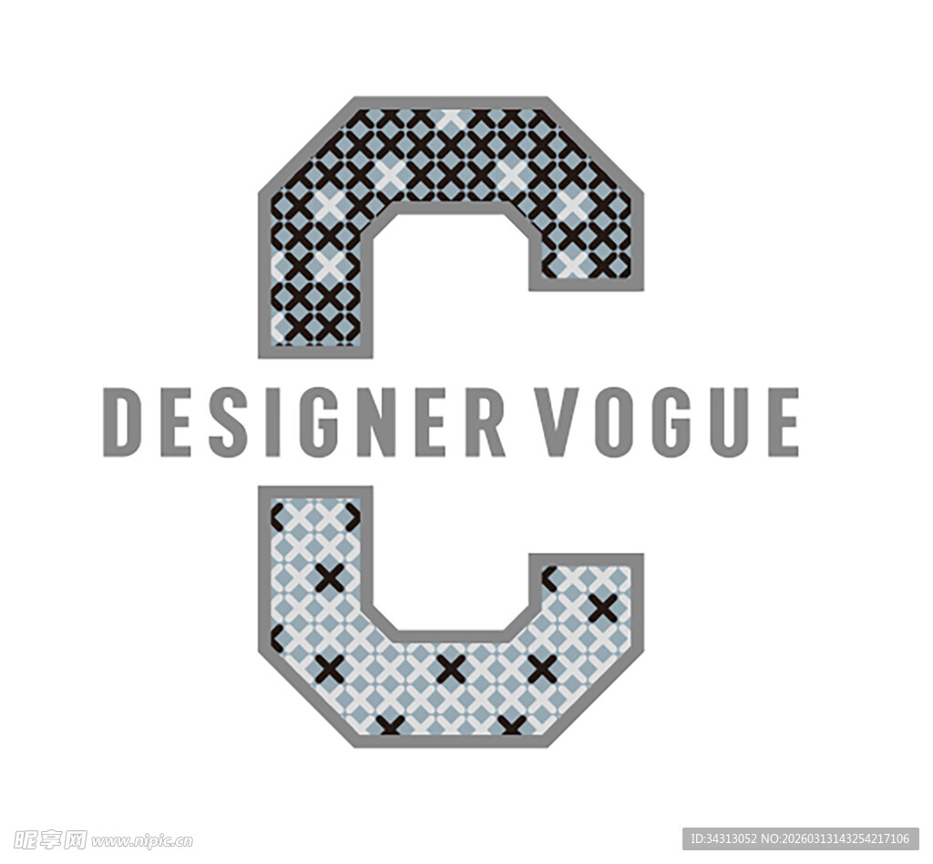 时尚设计师风格字母C图案