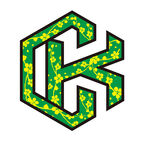 黄绿花纹CK字母标志图案