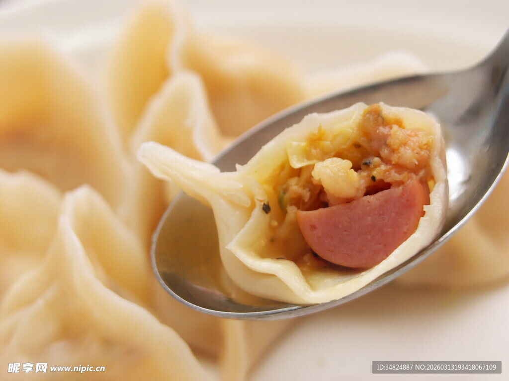 美味馅料饺子特写